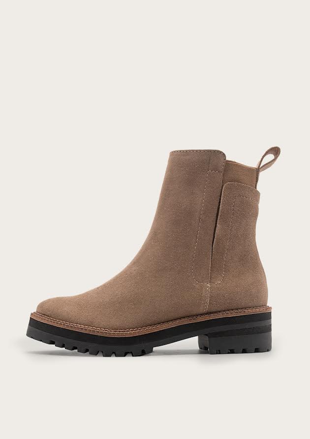 Sofia Combat Boot: Taupe Jean Theory: