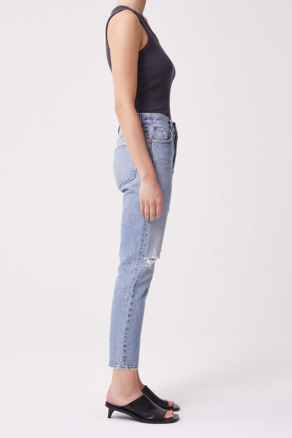 Agolde Riley High Rise Straight Crop Jeans Blue 26