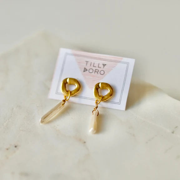 Tilly Doro Cycles With Pearl Drop Earrings: Gold
