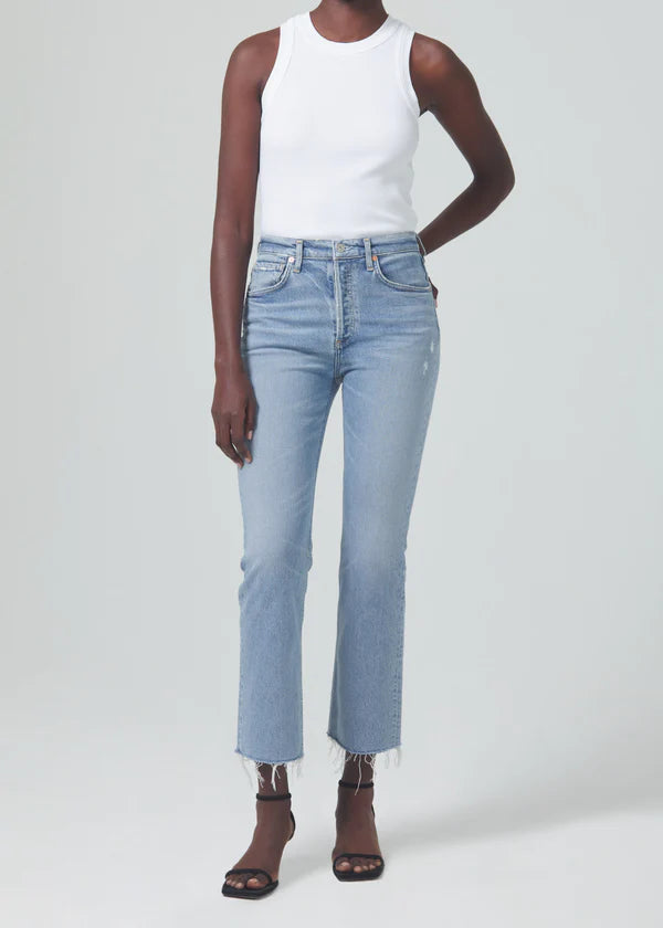 Citizens of Humanity Isola Cropped Boot: Blue Moon