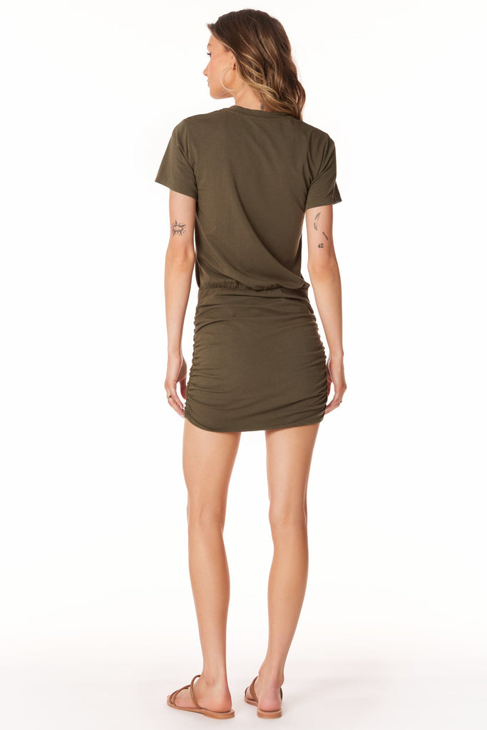 Shirred Skirt T-Shirt Dress