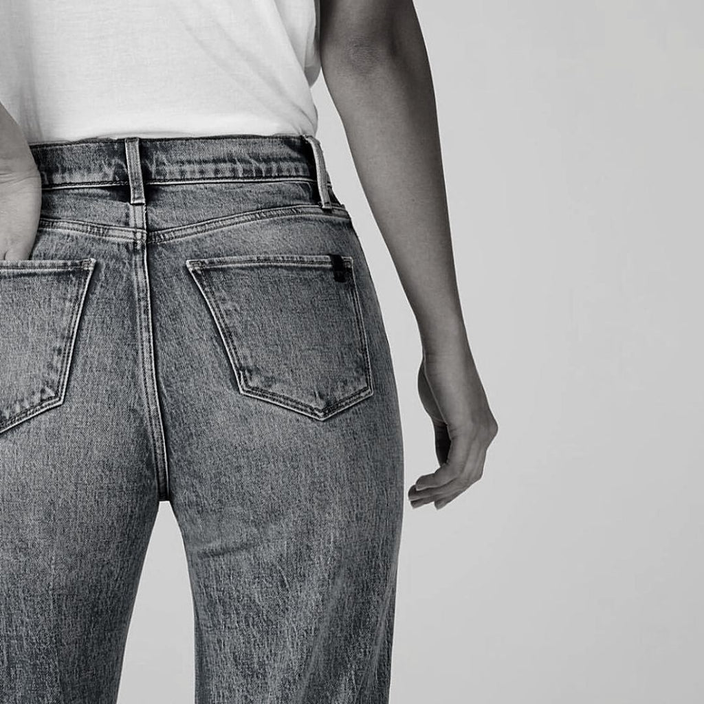 black and white pic of the backside of jeans by Jean Theory: