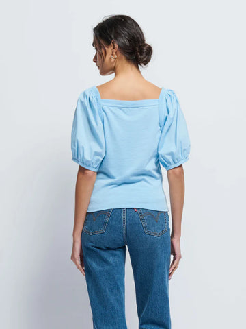 Naya Ribbed Puff Sleeve Top