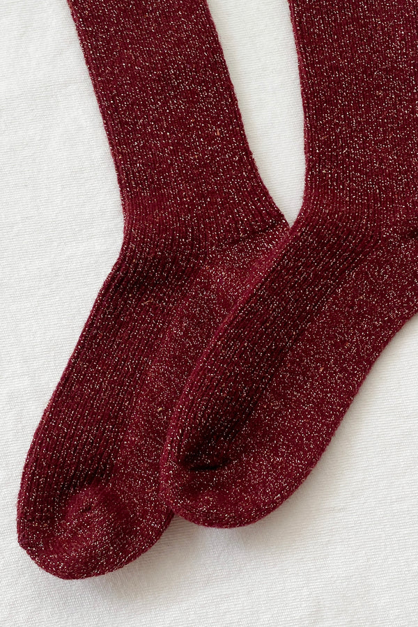Winter Sparkle Socks: Wine