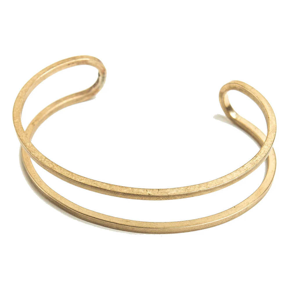 Double Cuff Bracelet: Brass