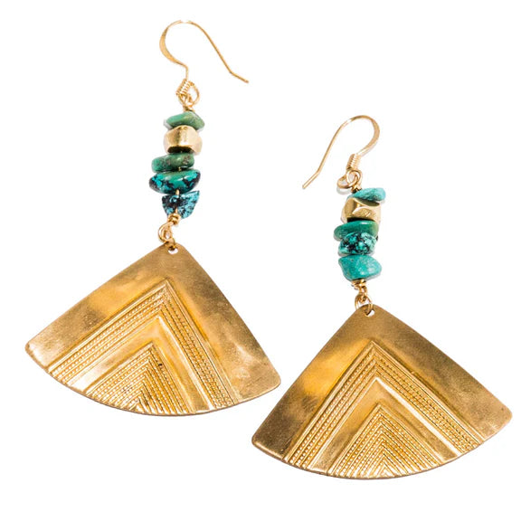 Tilly Doro Fan Earrings: Brass