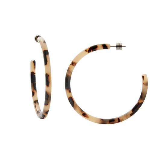 Large Hoops: Blonde Tortoise