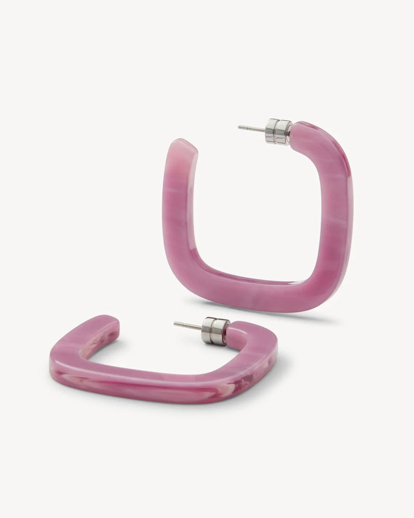 Midi Square Hoops: Orchid