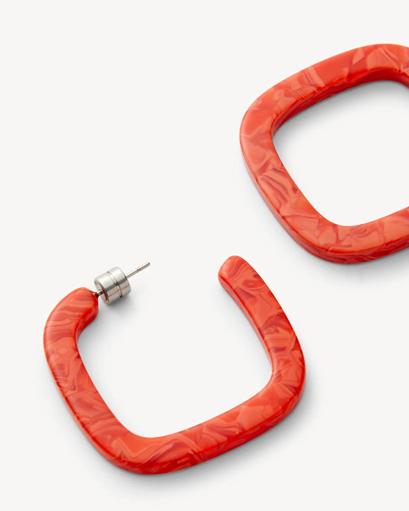 Midi Square Hoops: Poppy