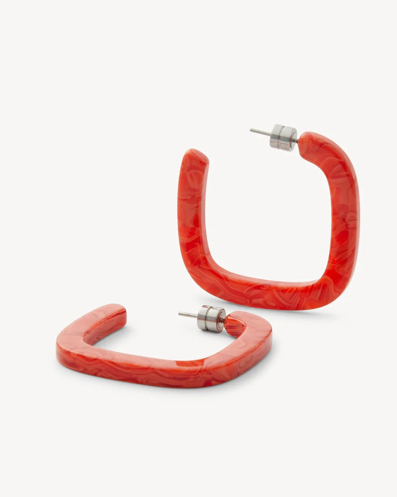 Midi Square Hoops: Poppy