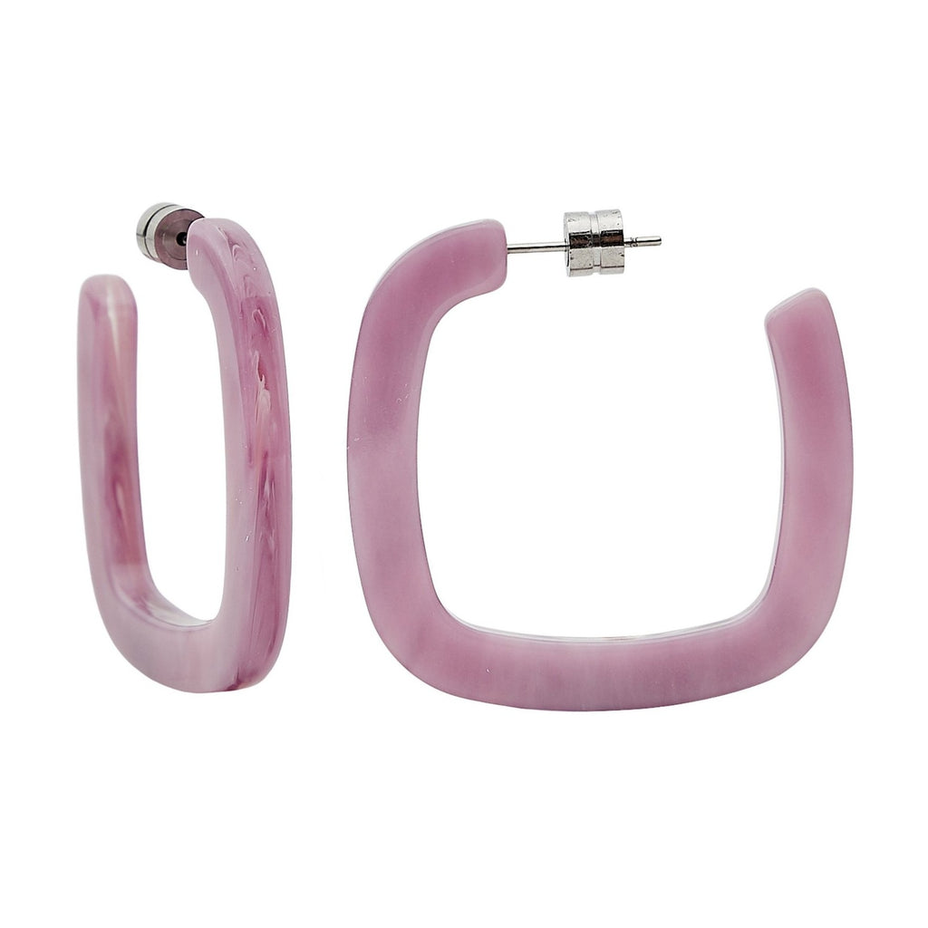 Midi Square Hoops: Orchid