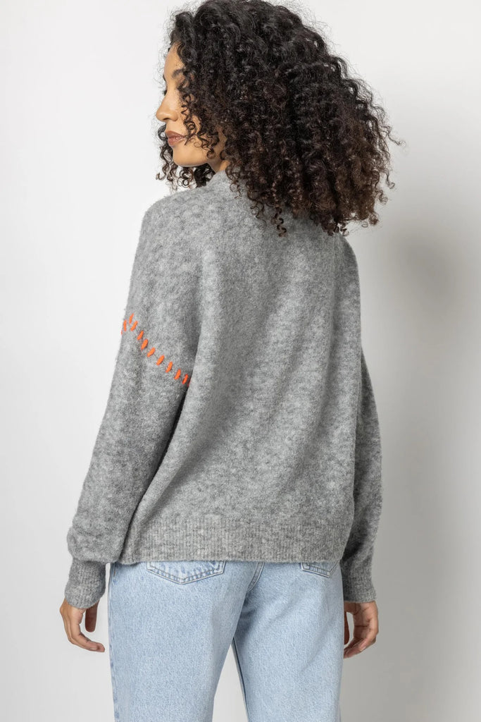 Lilla P. Oversized Pullover Sweater: Ash