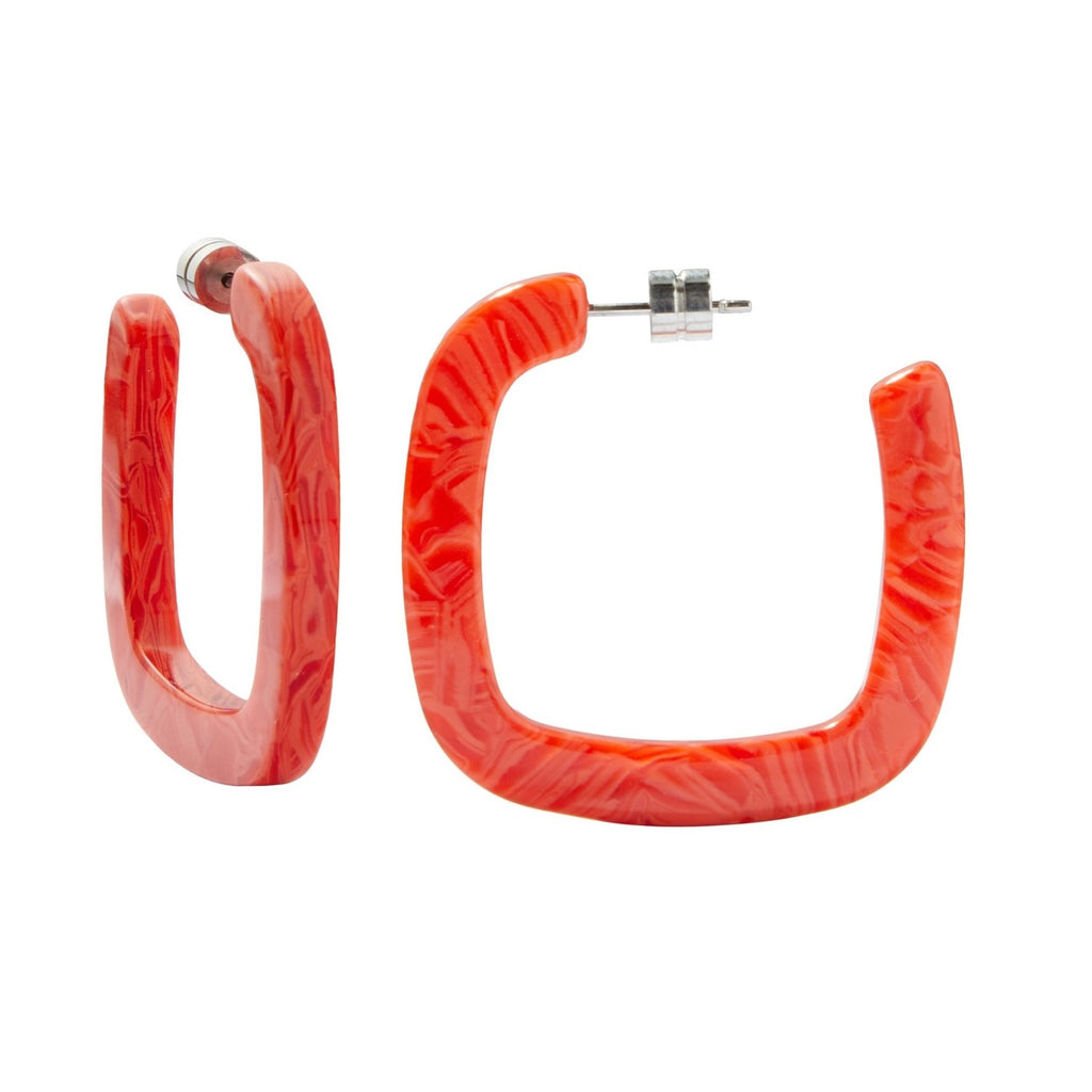 Midi Square Hoops: Poppy